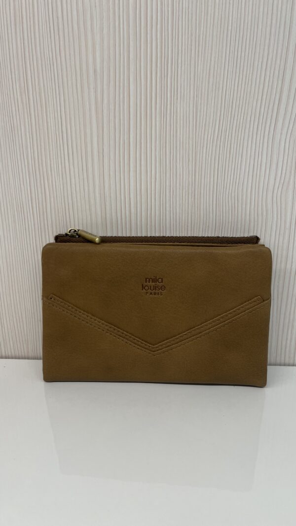 Portefeuille femme Prun C cuir Mila Louise bronze fossil