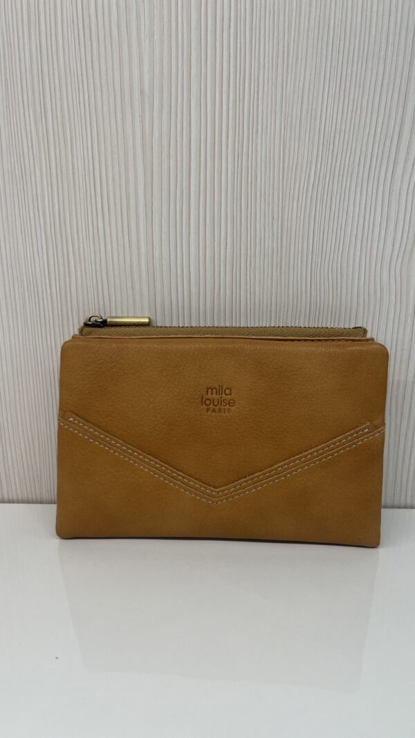 Portefeuille femme Prun C cuir Mila Louise ambre