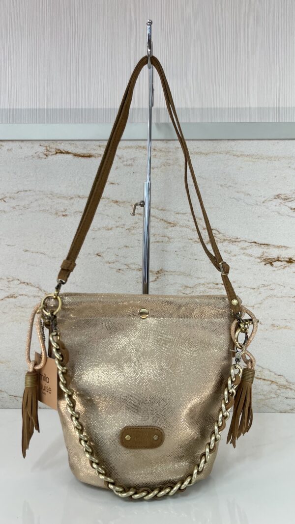 Sac seau Milena tissu pailleté Mila Louise ambre