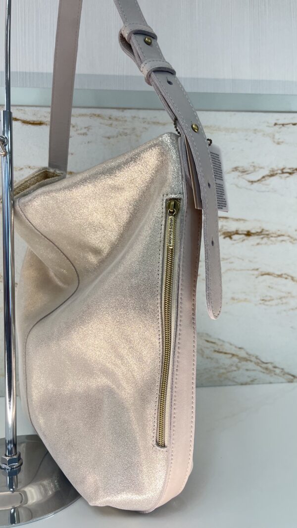 Sac cabas Maeli XC cuir pailleté Mila Louise latte