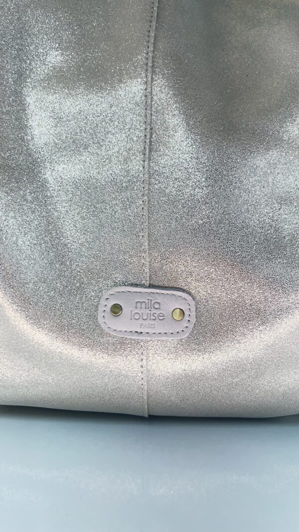 Sac cabas Maeli XC cuir pailleté Mila Louise latte