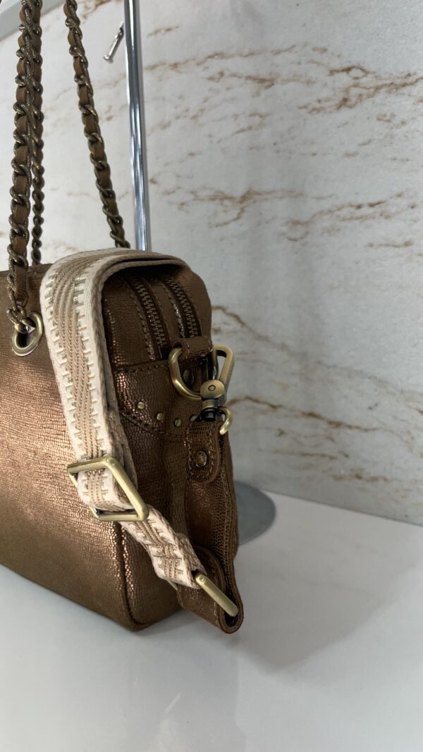 Sac bandoulière cuir Nell RX Mila Louise bronze fossil