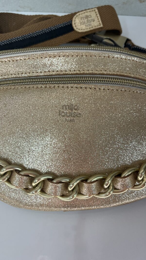 Sac banane Petra X Mila Louise cuir paillettes ambre