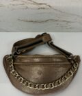 Sac banane Petra X Mila Louise cuir paillettes bronze