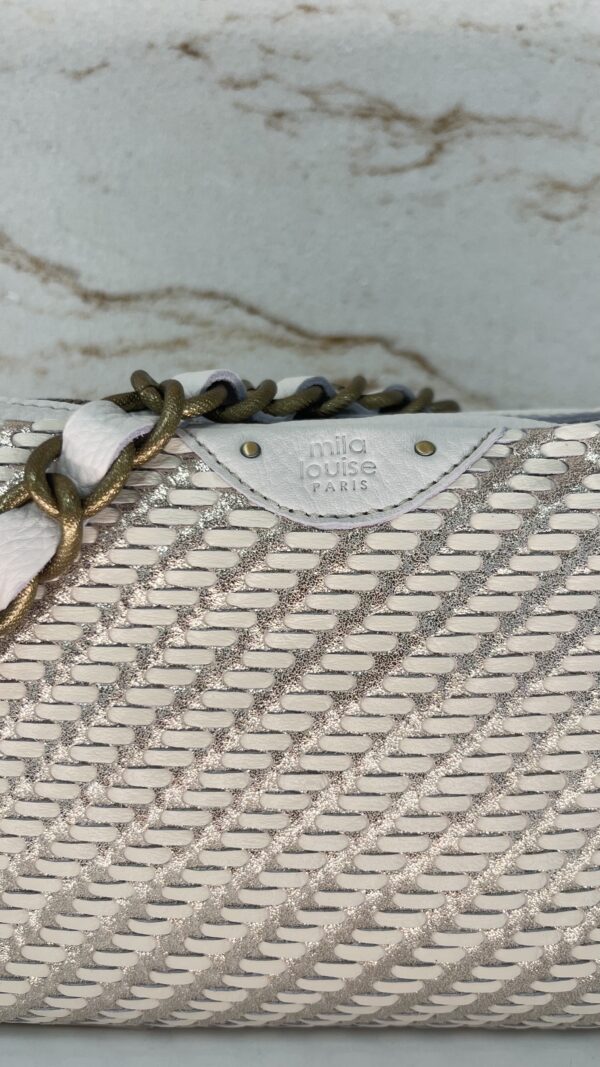 Sac besace Mama MY cuir tressé MILA LOUISE latte