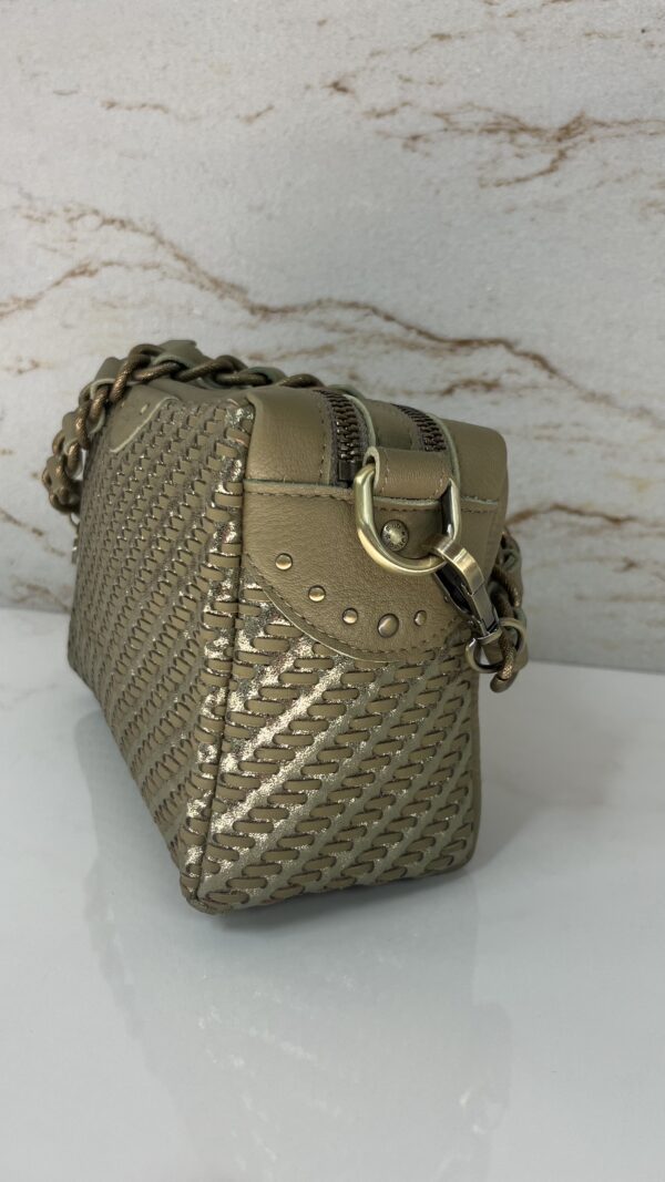 Sac besace Mama MY cuir tressé Mila Louise oyster