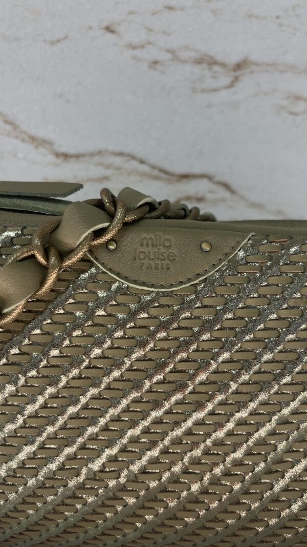 Sac besace Mama MY cuir tressé Mila Louise oyster