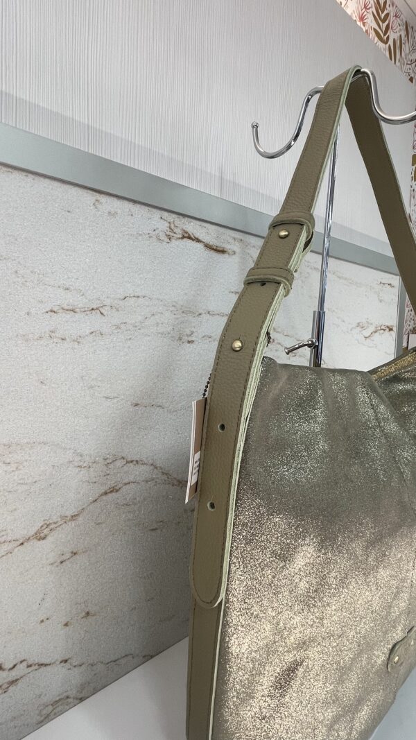 Sac cabas Maeli XC cuir pailleté Mila Louise oyster