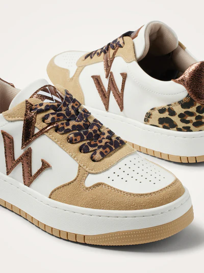 Baskets femme monogramme Esmée beige Vanessa Wu