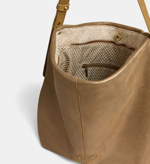 Sac cabas Maeli XC cuir pailleté Mila Louise bronze fossil