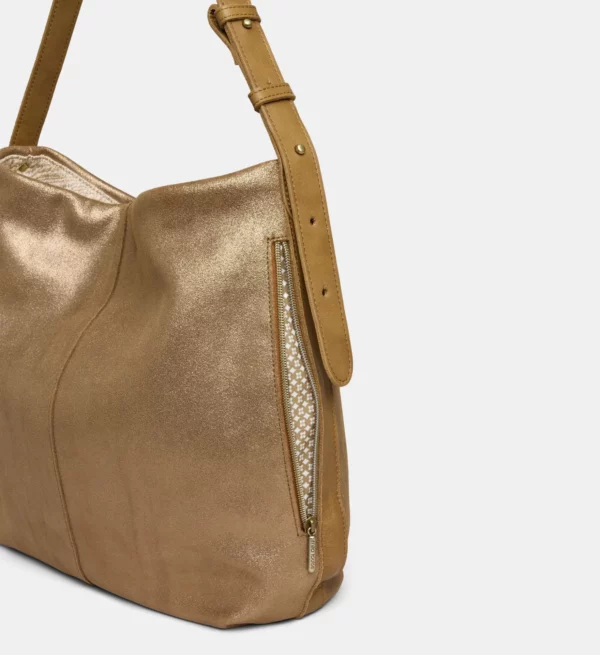 Sac cabas Maeli XC cuir pailleté Mila Louise bronze fossil