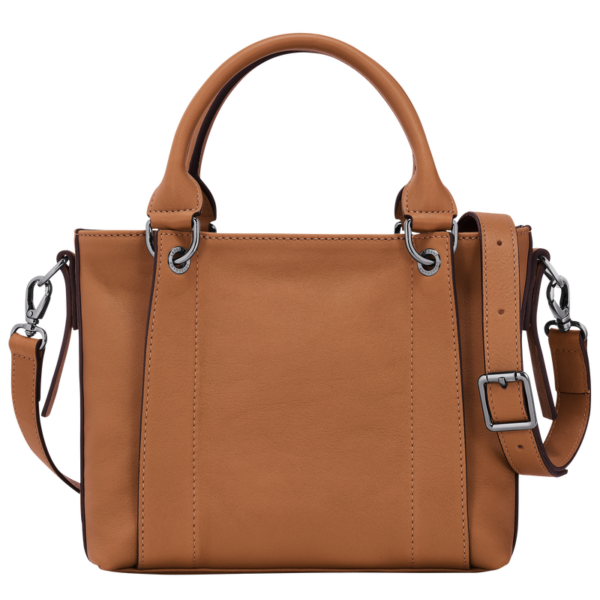 Sac porté main S Longchamp 3D cuir - naturel