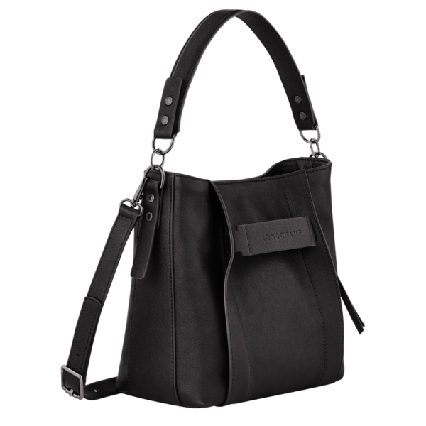 Sac bandoulière S Longchamp 3D cuir - noir