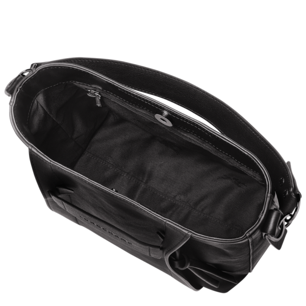 Sac bandoulière S Longchamp 3D cuir - noir