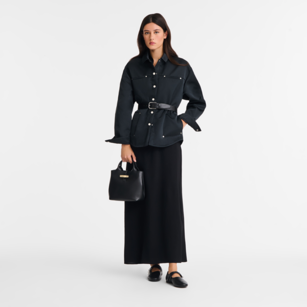 Sac à main S Roseau Longchamp Sleek noir