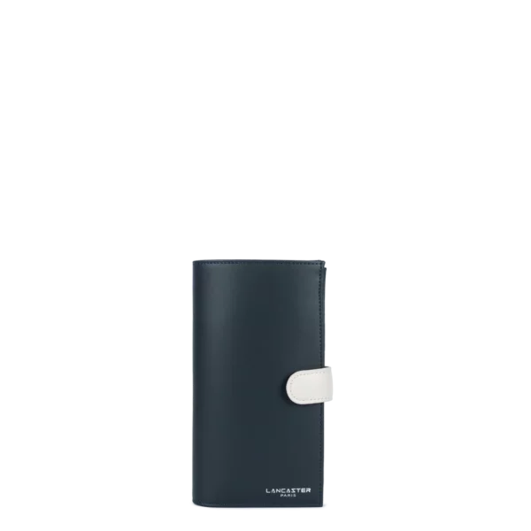 Porte-chéquier Smooth Lancaster bleu écru