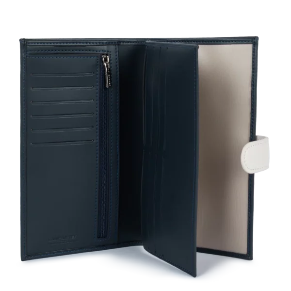 Porte-chéquier Smooth Lancaster bleu écru