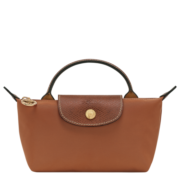 Trousse cosmétique avec poignée Le Pliage Original - cognac