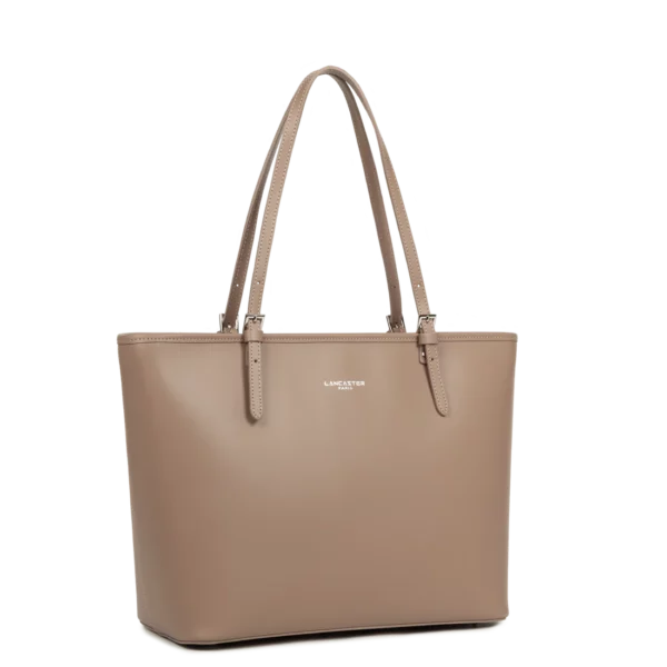 Grand sac cabas femme cuir Lancaster Smooth praline