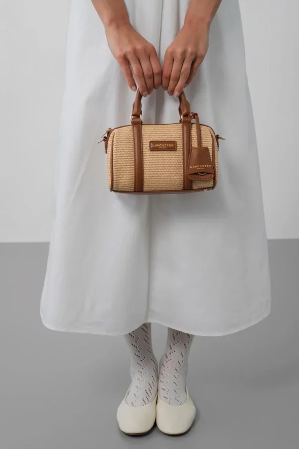 Sac polochon mini osier Lancaster cognac