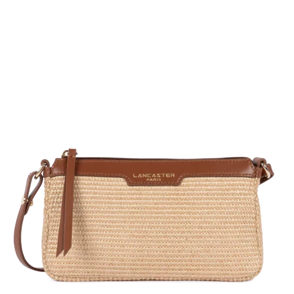 Sac pochette mini osier Lancaster cognac
