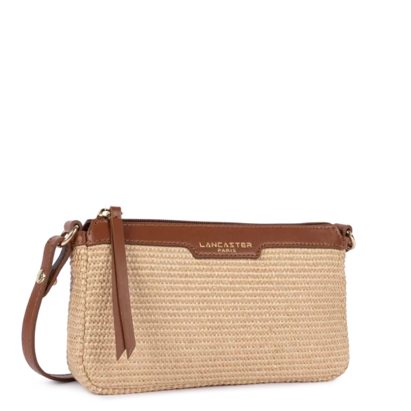Sac pochette mini osier Lancaster cognac