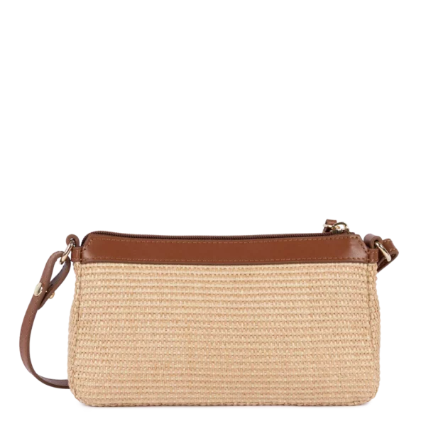 Sac pochette mini osier Lancaster cognac