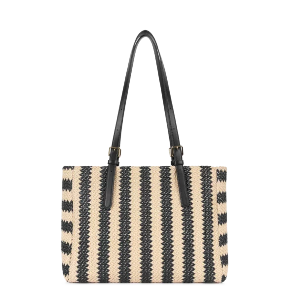 Sac cabas Mini Osier Lancaster noir rayures