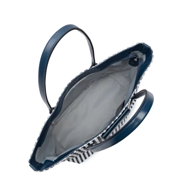 Sac cabas épaule KBA Marinière Osier Lancaster bleu