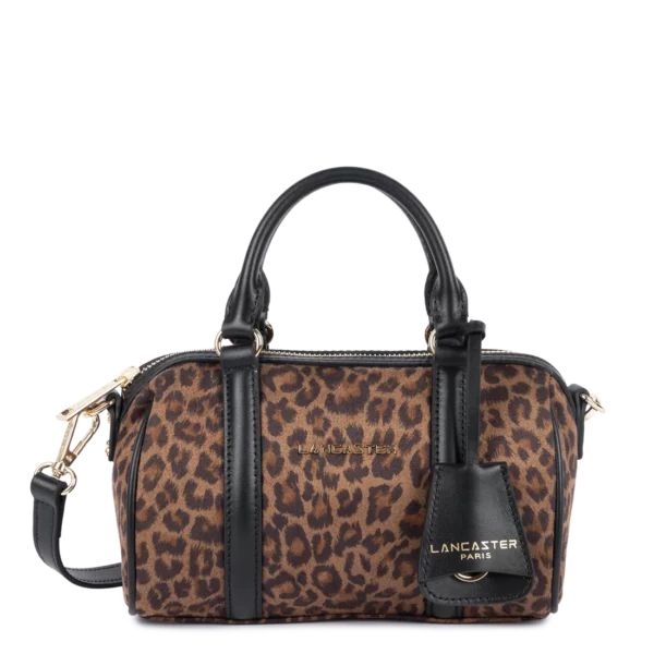 Petit Sac Polochon Lancaster Jungle marron léopard