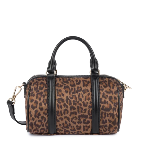 Petit Sac Polochon Lancaster Jungle marron léopard