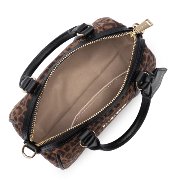 Petit Sac Polochon Lancaster Jungle marron léopard