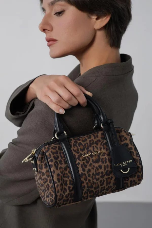 Petit Sac Polochon Lancaster Jungle marron léopard