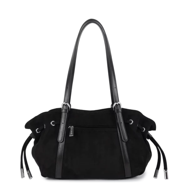 Sac cabas épaule Lancaster velvet Emma noir