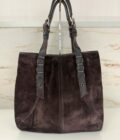 Sac cabas Katell cuir velours Mila Louise brun