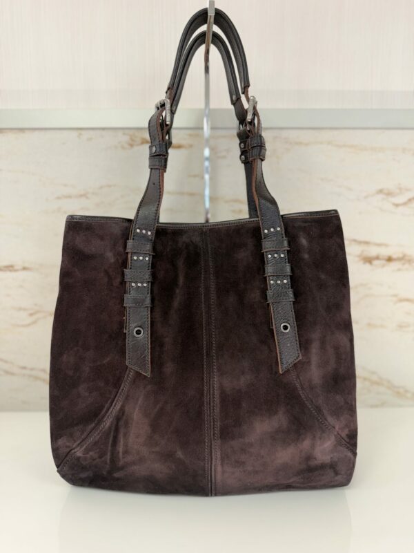 Sac cabas Katell cuir velours Mila Louise brun