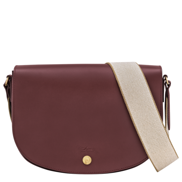 Sac bandoulière M Epure cuir Longchamp - bordeaux