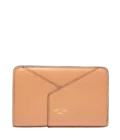 Portefeuille compact zippé Envelopppe de Lancel camel