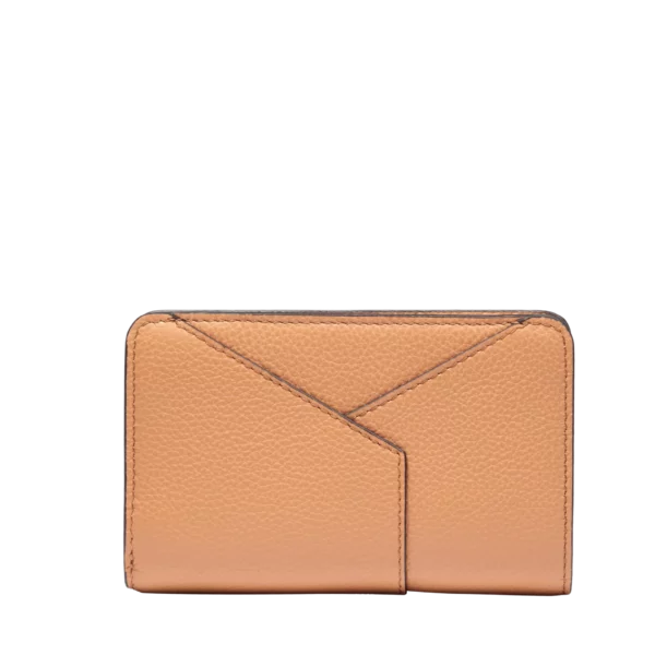 Portefeuille compact zippé Envelopppe de Lancel camel