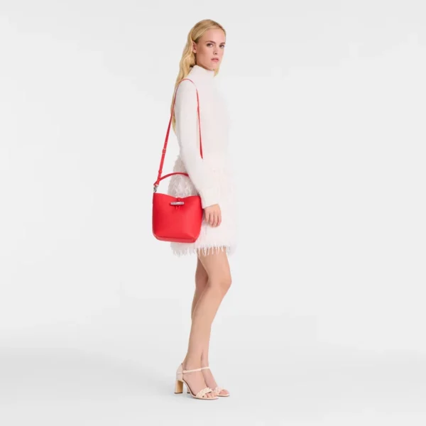 Sac seau XS Le Roseau Cuir - Longchamp - vermillon