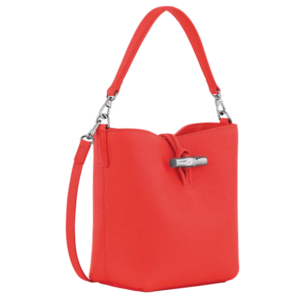 Sac seau XS Le Roseau Cuir - Longchamp - vermillon