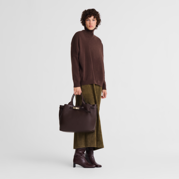 Sac cabas L Le Smart cuir - Longchamp - moka