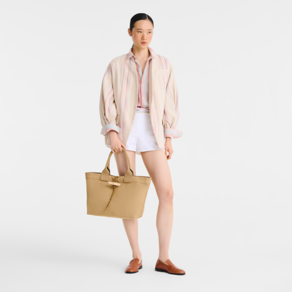 Sac cabas L Roseau toile - Longchamp - Désert