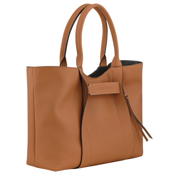 Sac porté épaule L Longchamp 3D cuir - naturel