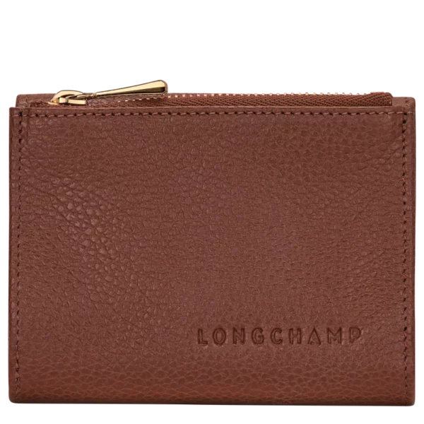 Portefeuille compact Le Foulonné Longchamp café
