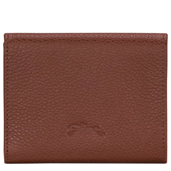 Portefeuille compact Le Foulonné Longchamp café