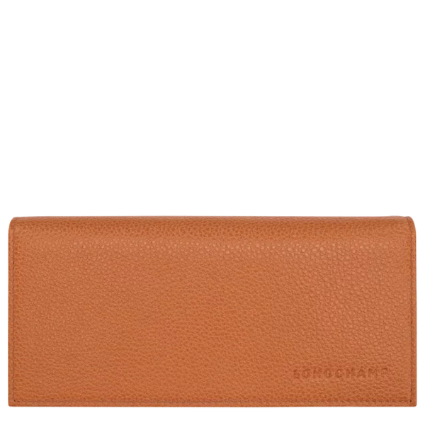 Portefeuille long à rabat Le Foulonné Longchamp ambre
