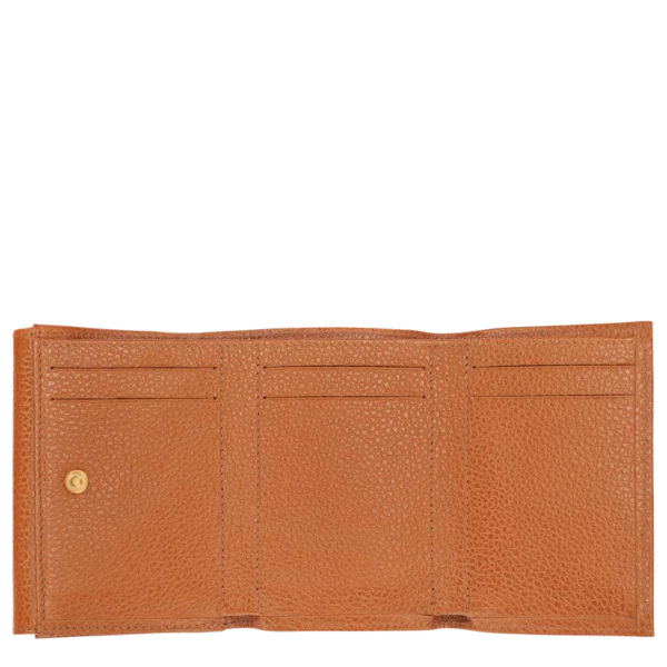 Portefeuille compact Le Foulonné Longchamp ambre