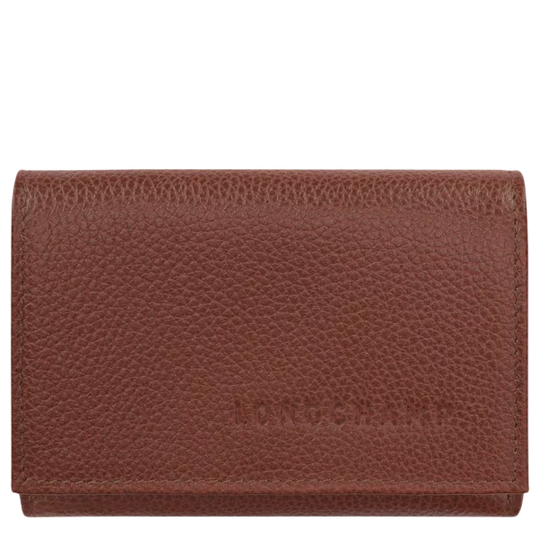 Portefeuille compact Le Foulonné Longchamp café