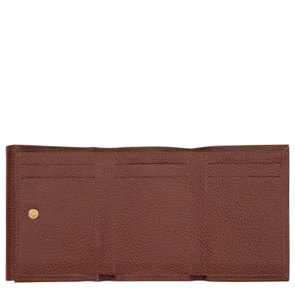 Portefeuille compact Le Foulonné Longchamp café